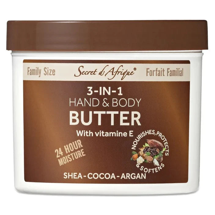 Secret d’Afrique Crème corporelle 3n1 au beurre de cacao , karité , argan 700g