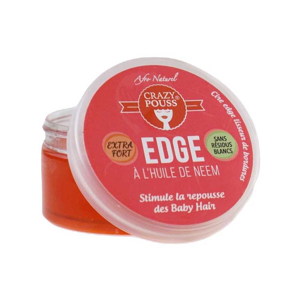 CRAZY POUSS - Gel ricin - Bordures et locks 100 ml - Neem - Gel capillaire pour apporter de l’éclat à vos cheveux et de fixer vos baby hair