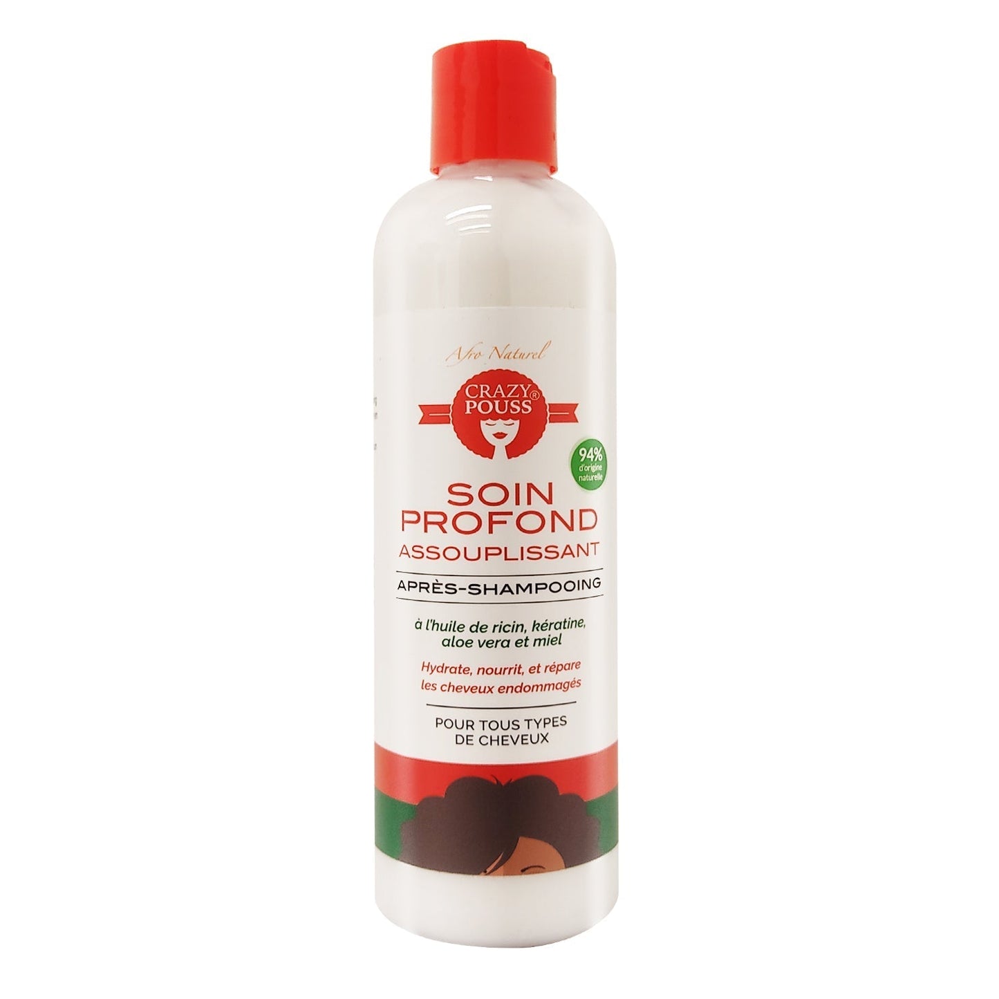 CRAZY POUSS - Après shampoing - Assouplissant - Blanc - Produit pour apporter une nutrition intense à vos cheveux Afro naturel