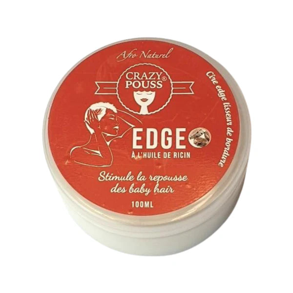 CRAZY POUSS - Gel ricin - Bordures et locks 100 ml - Blonde - Gel capillaire pour apporter de l’éclat à vos cheveux et de fixer vos baby hair Afro naturel