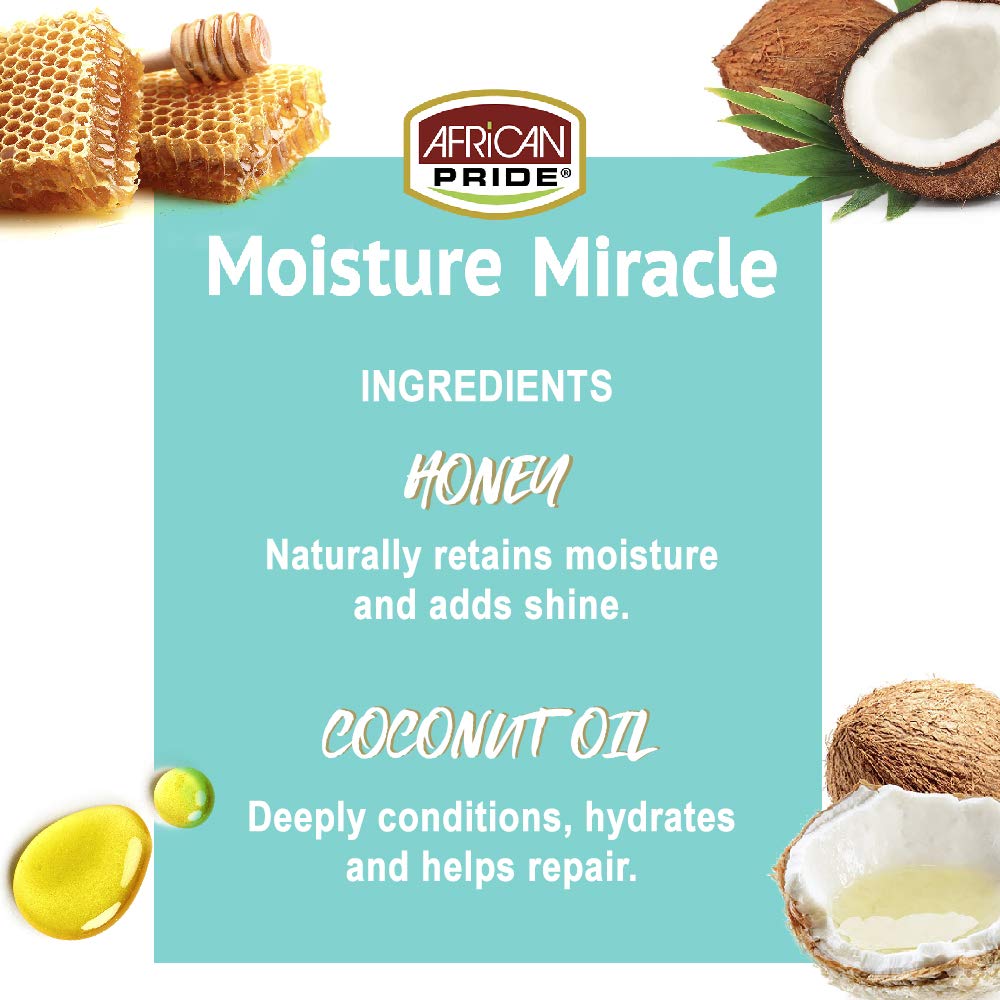 AFRICAN PRIDE MOISTURE MIRACLE Leave-in Conditioner Lait de Coco et Miel