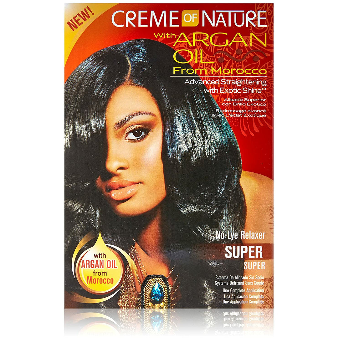 CREME OF NATURE ARGAN OIL Kit Défrisant Super
