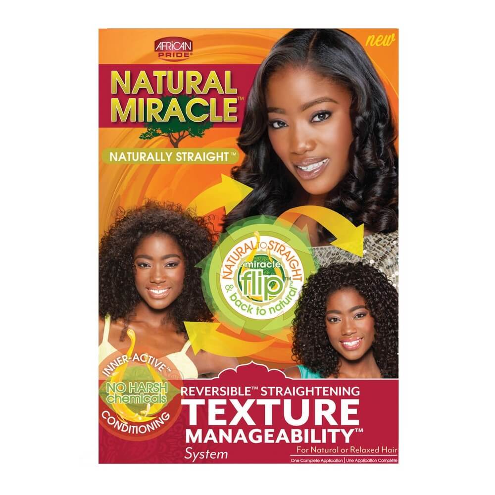 AFRICAN PRIDE NATURAL MIRACLE Kit Texture Manageability Reversible Straightening