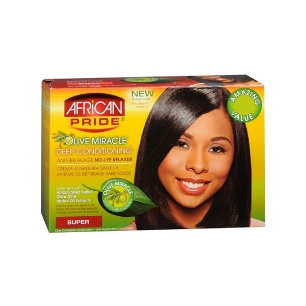 AFRICAN PRIDE OLIVE MIRACLE Kit Défrisant Anti-Casse "Super"