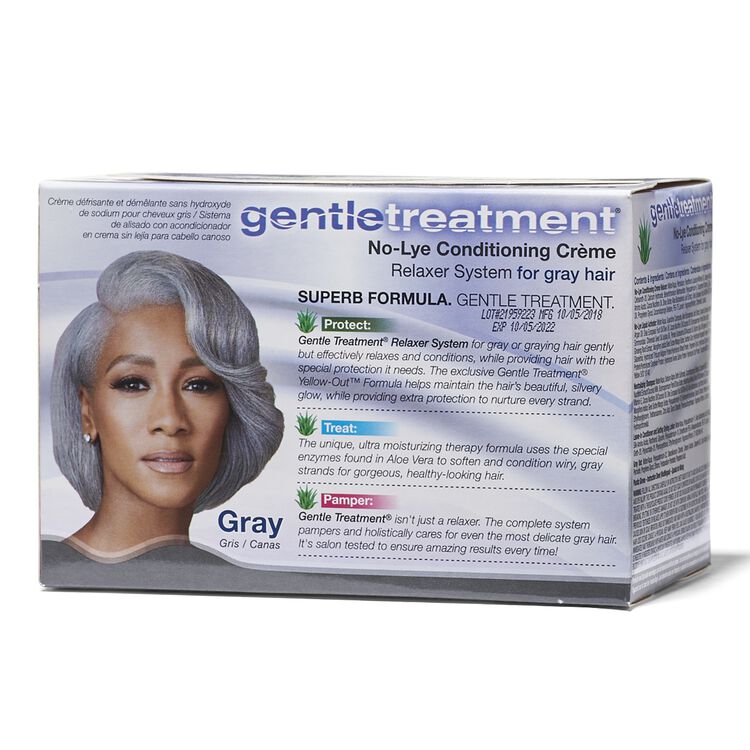 GENTLE TREATMENT Kit De Défrisant Pour Cheveux Gris