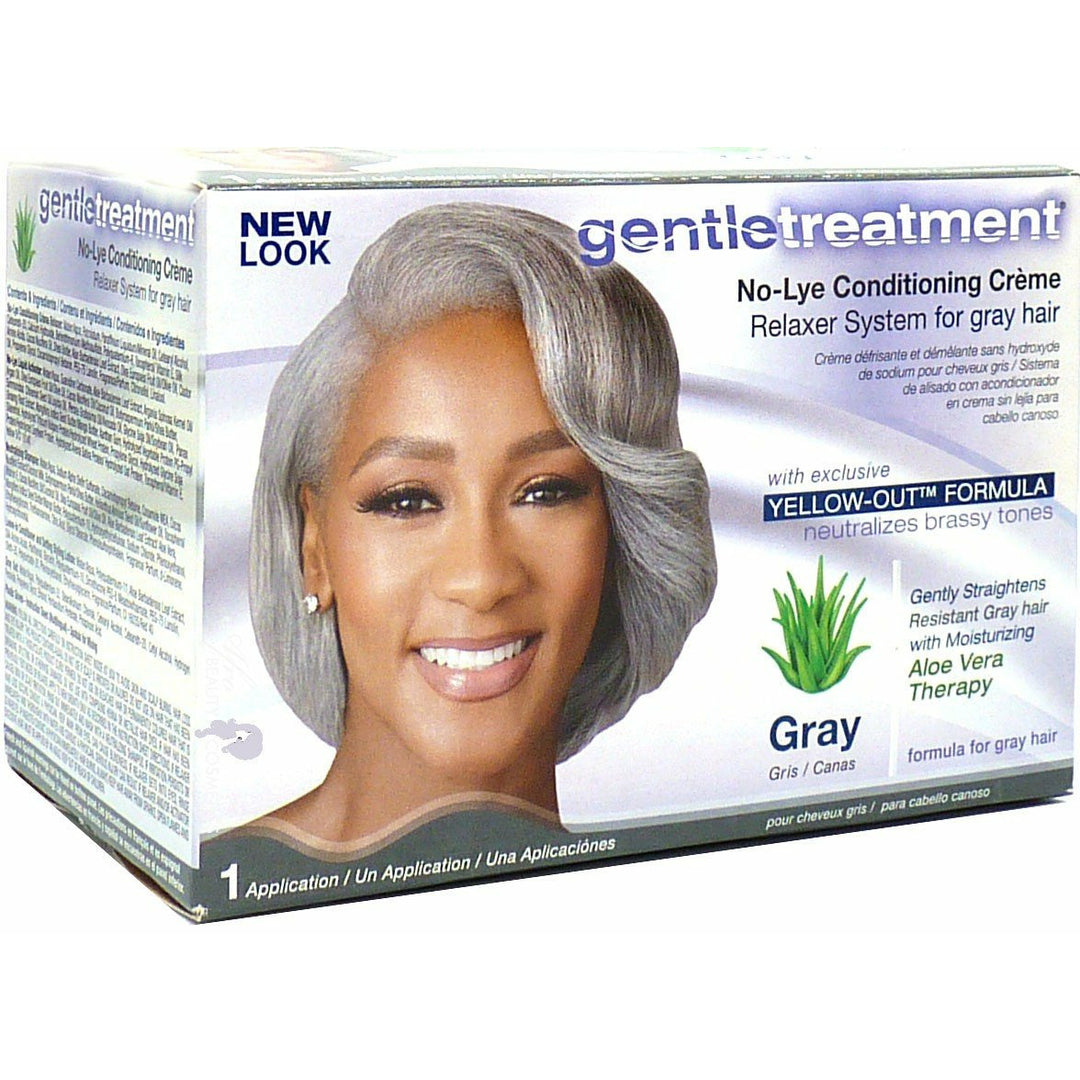 GENTLE TREATMENT Kit De Défrisant Pour Cheveux Gris