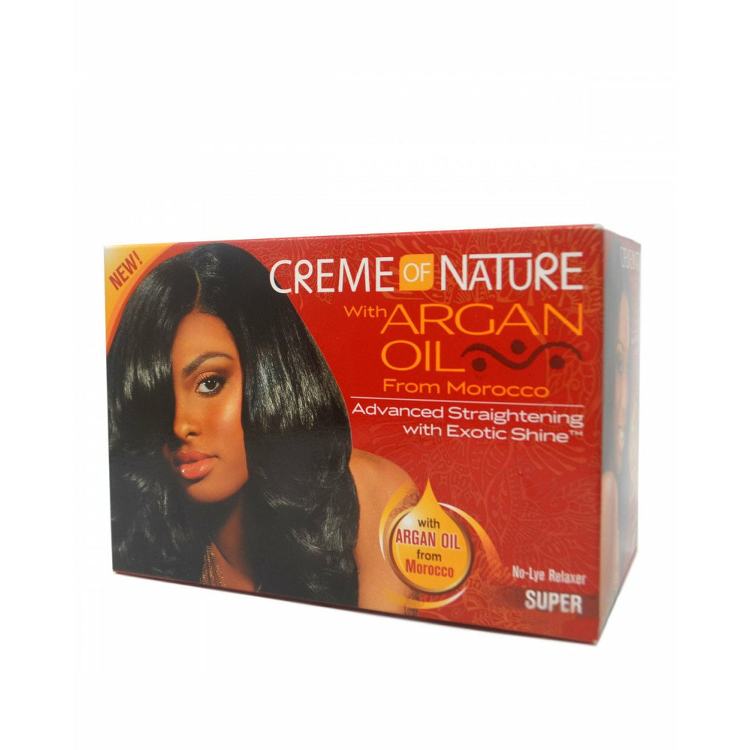 CREME OF NATURE ARGAN OIL Kit Défrisant Super