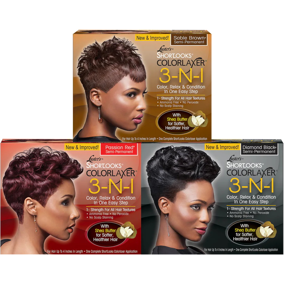 LUSTER'S PINK SHORTLOOKS  Color Relaxer 3-en-1 Brown