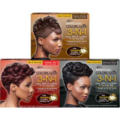 LUSTER'S PINK SHORTLOOKS  Color Relaxer 3-en-1 Brown