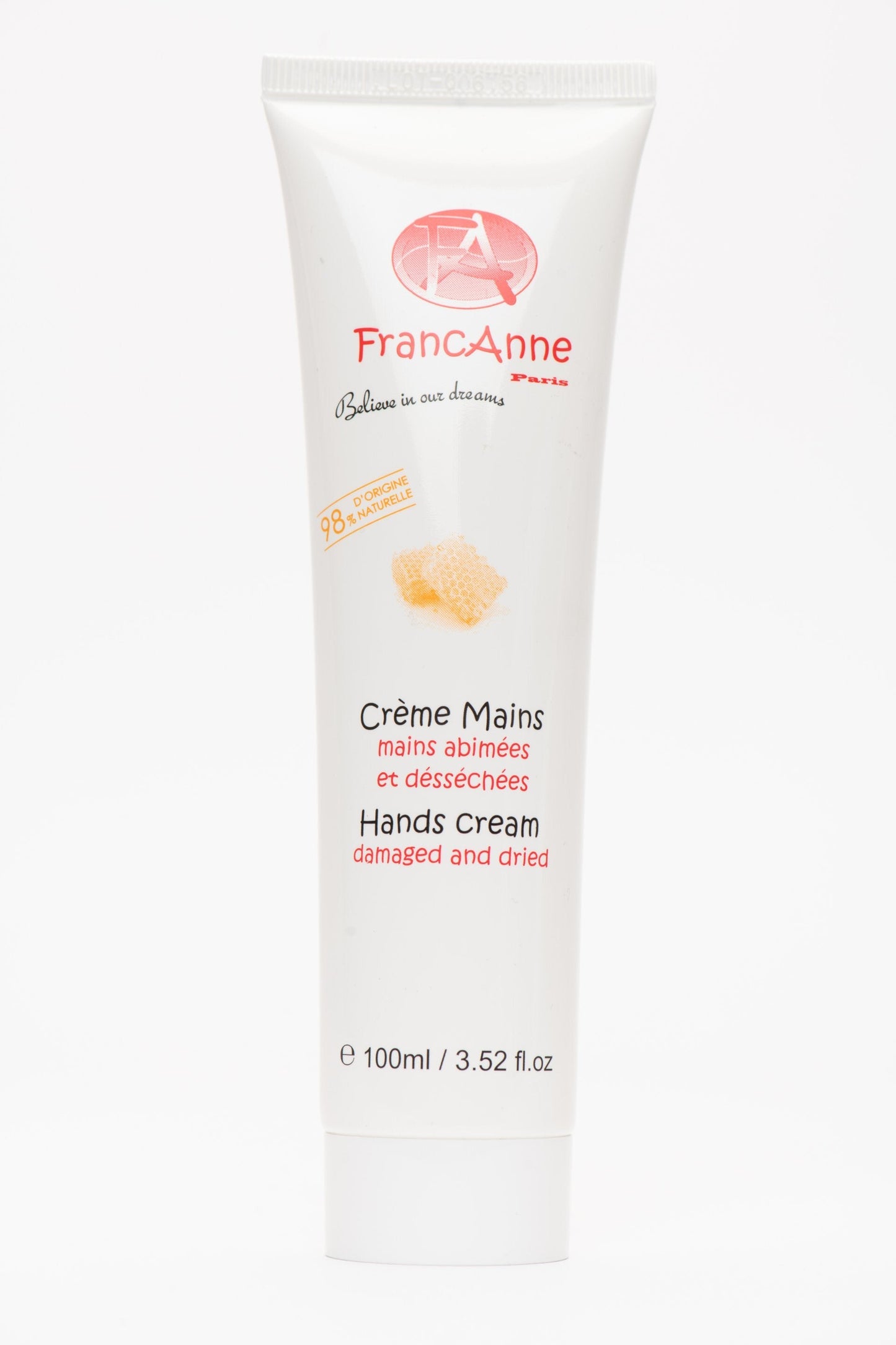 Crème mains 98 % d’origine naturel 100 ml FrancAnne
