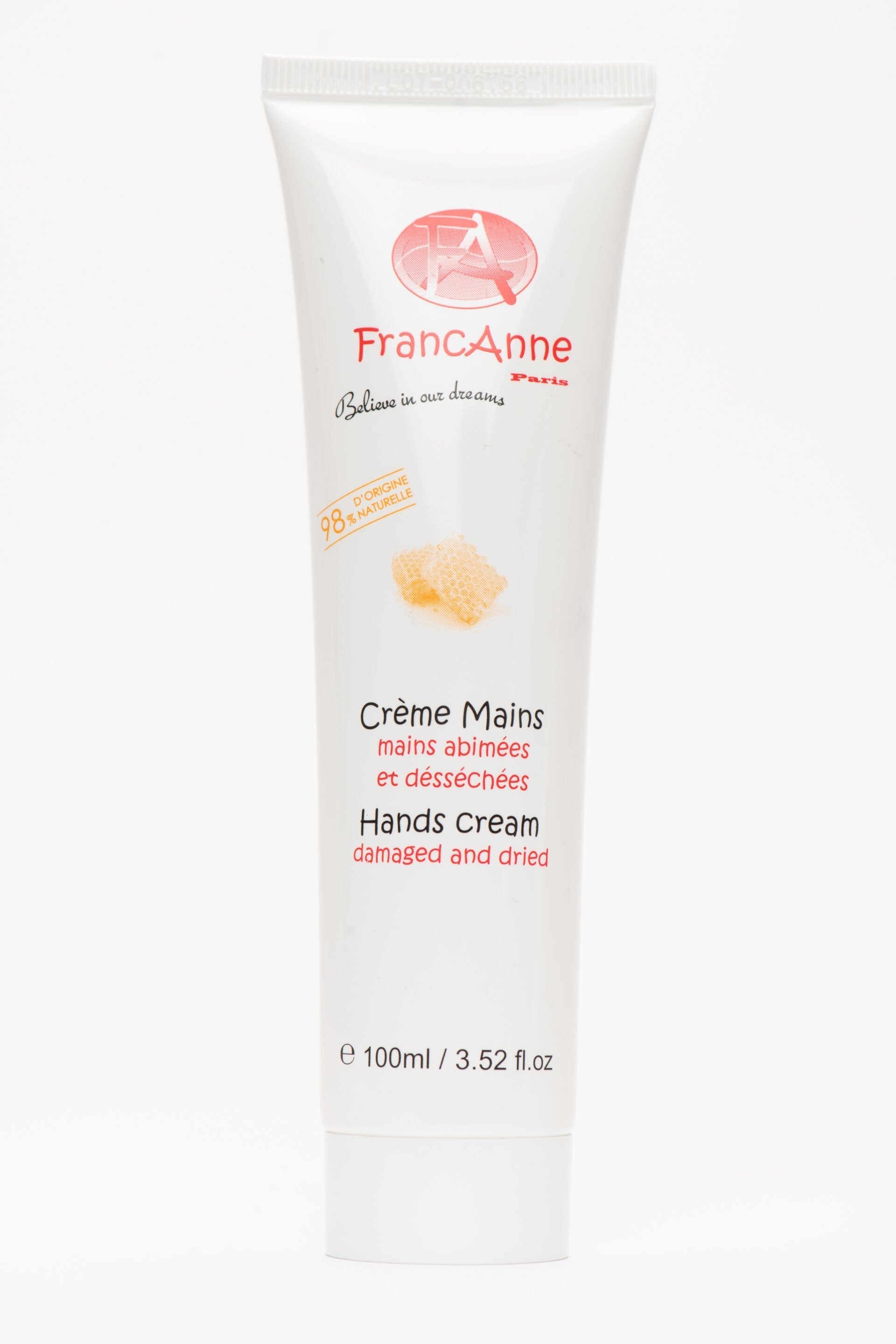 Crème mains 98 % d’origine naturel 100 ml FrancAnne