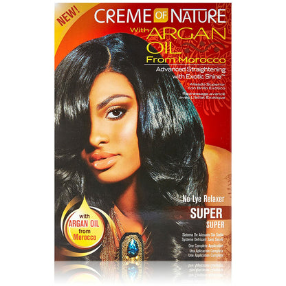 CREME OF NATURE ARGAN OIL  Kit Défrisant Super