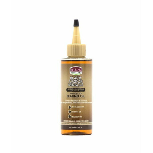 AFRICAN PRIDE BLACK CASTOR MIRACLE  Huile Cheveux Et Cuir Chevelu "Sealing Oil"